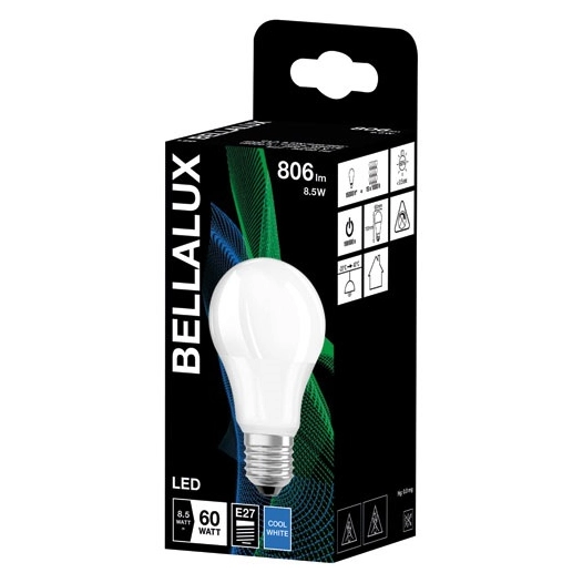 6 Bellalux led dépoli standard e27 8.5w froid - BELLALUX