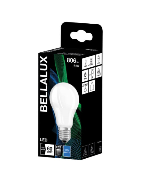 6 Bellalux led dépoli standard e27 8.5w froid - BELLALUX