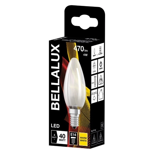 6 Bellalux led flamme verre depoli 4w40 e14 chaud 470lm - BELLALUX