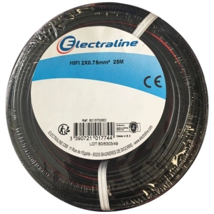 cable hifi 2x0.75mm noir/rouge 25m - ELECTRALINE