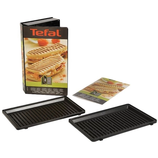Lot de 2 plaques Grill / Panini - Snack Collection - SEB