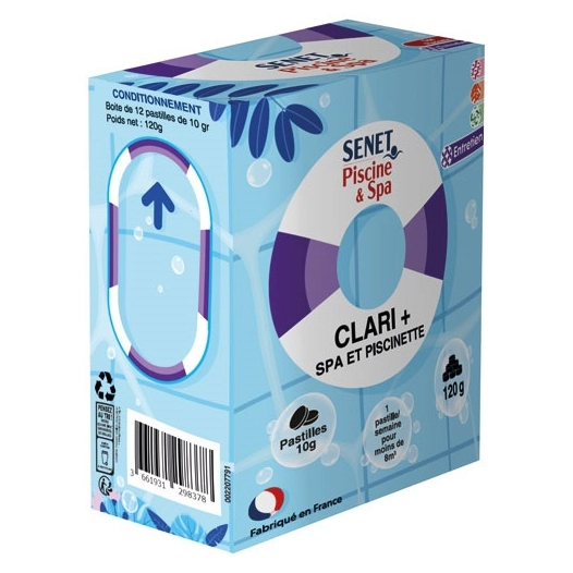 Clarifiant eau spa et piscinette - Lot de 12 - SENET