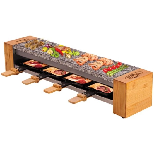 Raclette / Pierre 4 personnes Bois - Meuuuh...! - 8619 - LITTLE BALANCE