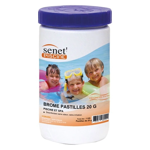 Brome désinfectant pastilles 20g en boite de 1kg - HYDRAPRO