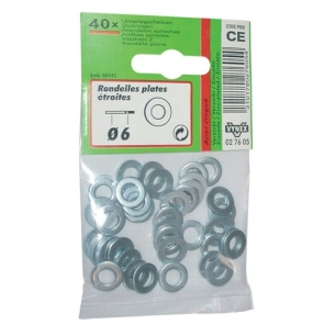 Rondelle plate étroite d. 6 azi sachet - VYNEX