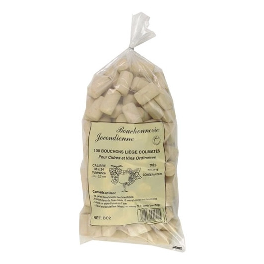 Bouchon cylin.38x24colmat.sac100 - BOUCHONNERIE JOCONDI