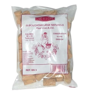 Bouchon cylin.38x24 natur.sac50 - BOUCHONNERIE JOCONDI