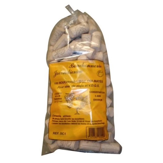 Bouchon cylin.45x24colmat.sac100 - BOUCHONNERIE JOCONDI