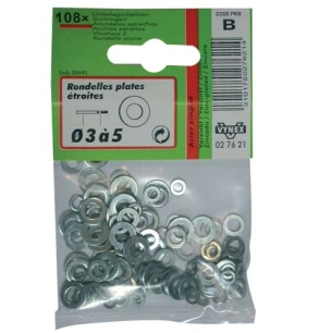 Rondelle plate étroite assortiment d.3-4-5 sachet - VYNEX
