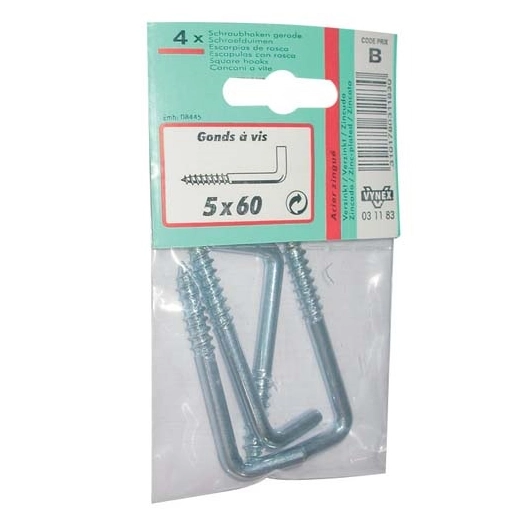 Gond à vis zingué 4.5x60 sc - VYNEX