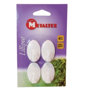 Lot de 4 crochets LILLIPUT Adhésifs blancs - METALTEX