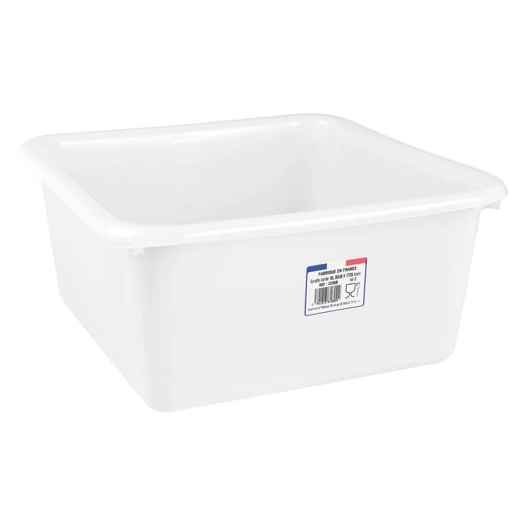 Cuvette carrée 38cm 15l blanc alimentaire - ALUMINIUM ET PLASTIQ
