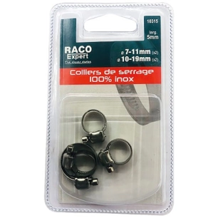 Colliers inox 5mm 2x7-11mm 2x10-19mm - RACO EXPERT
