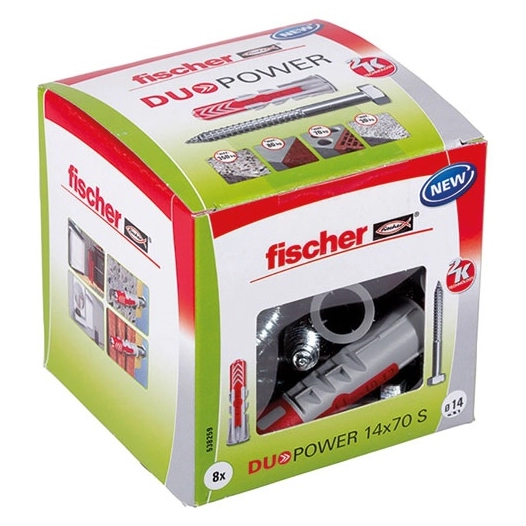 Cheville Duopower 14x70 avec vis x8 pièces - FISCHER