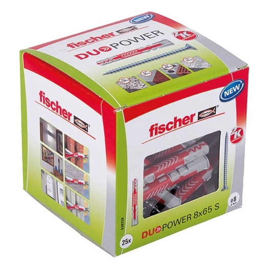 Cheville Duopower 8x65 avec vis x 25 pièces - FISCHER