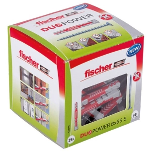 Cheville Duopower 8x65 avec vis x 25 pièces - FISCHER