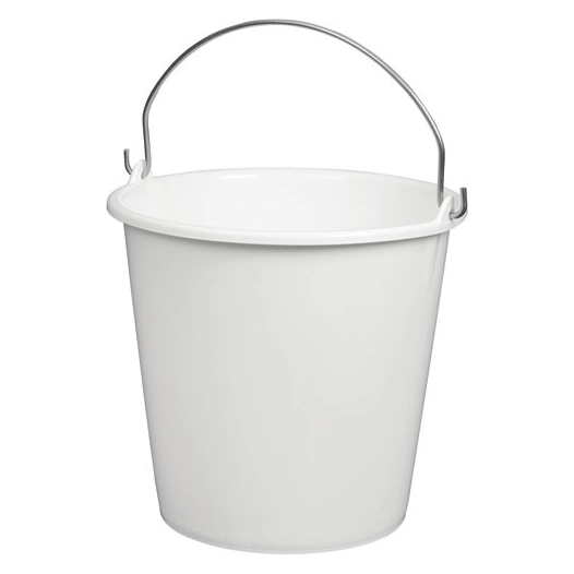 Seau rond 12l anse inox blanc alimentaire - ALUMINIUM ET PLASTIQ