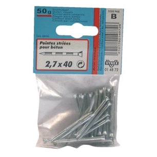 Pointe striée béton acier trempé 2.7x40 50g sc - VYNEX