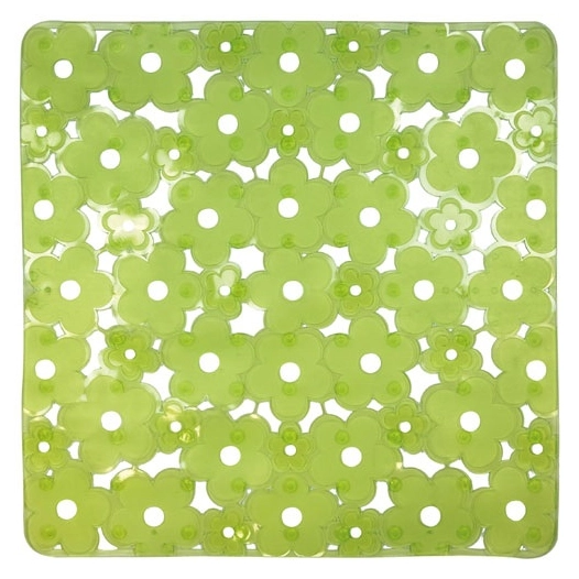 Fond d evier fleurs vert transparent 32x32cm - IDMAT
