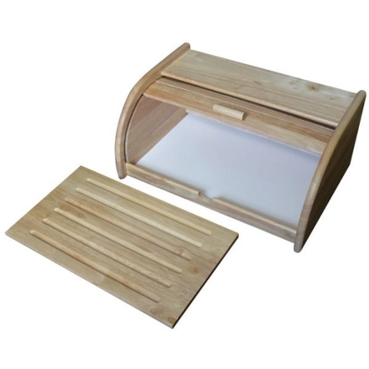 Boîte à pain + planche Hévéa - METALTEX