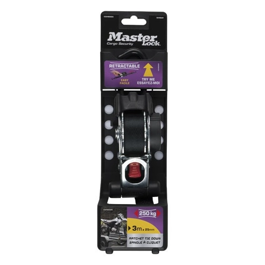 Sangle rétractable 3mx25mm avec crochets s - MASTER LOCK