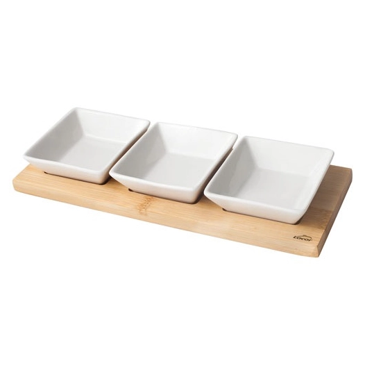 Set plateau + 3 bols carrés - LACOR