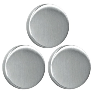 3 magnets adh. ronds inox brossé Ø 3,5cm - METALTEX