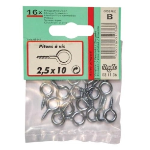 Piton à vis zingué 2.5x10 sc - VYNEX