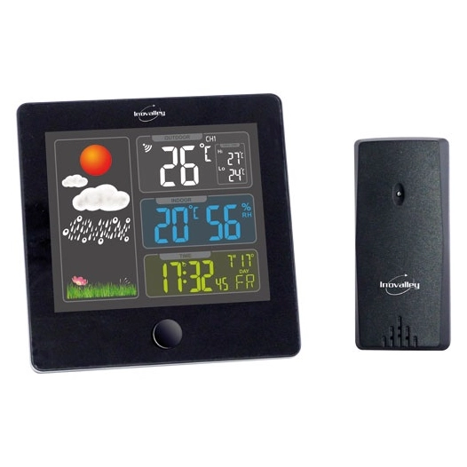 Station météo sonde ext/int hygro écran couleur - INOVALLEY