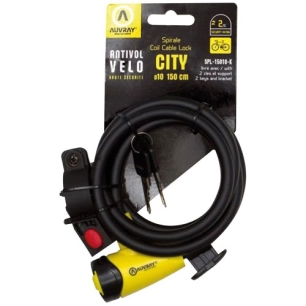 Antivol Auvray spirale city 12 en 1.80m avec support noir - AUVRAY