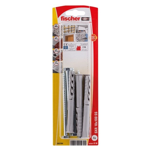 Cheville rallongee sxr 10x100 ss blister de 4 - FISCHER