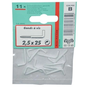Gond à vis rilsanisé blanc 3.5x40 sc - VYNEX