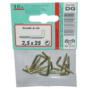 Gond à vis laitonné 2.5x25 SC - VYNEX