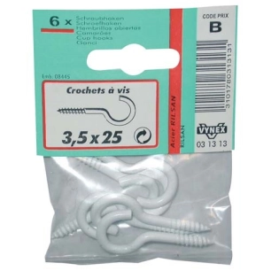 Crochet rilsanisé blanc 3 x16 sc - VYNEX