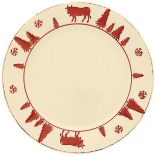 6 Assiette dessert 21.5 cm - Vache rouge - TABLE ET COOK