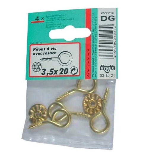 Piton à vis laitonné 4x30 sc - VYNEX