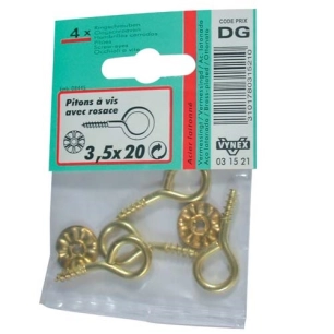 Piton à vis laitonné 4x30 sc - VYNEX