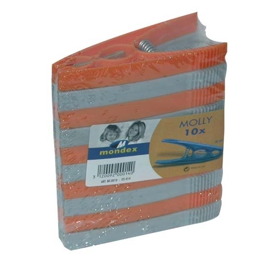 Pince linge plastique sachet 10 grand modèle - MONDEX