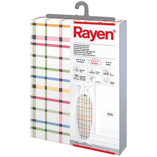 Housse XXL pour table à repasser 150x 55 cm - Rayures colorées - RAYEN