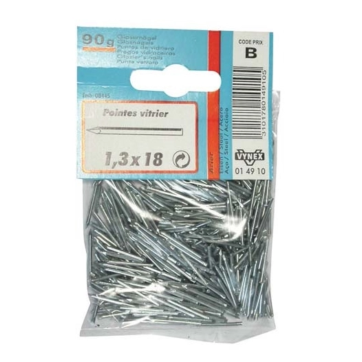 Pointe vitrier acier 1.3x18 90g - VYNEX