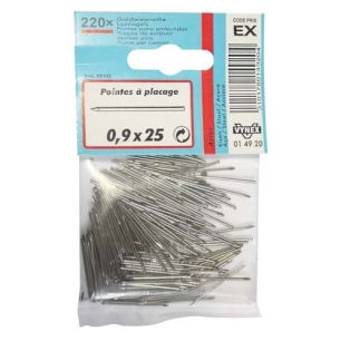 Pointe placage acier 0.9x25 x220p en blister - VYNEX
