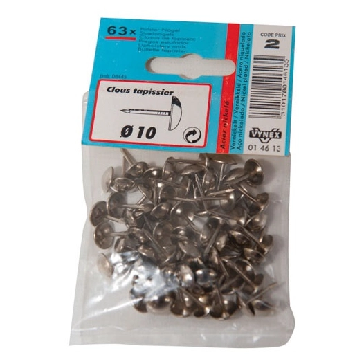 Clou tapissier nickelé 10mm sc - VYNEX