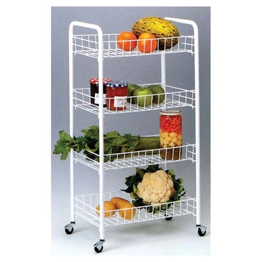 Resserre légume 4corbeilles fixes blanc 38x26x86cm 1111 - RAYEN