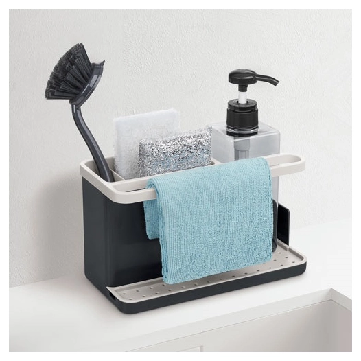 Panier organisateur ustensiles coin évier + distributeur savon - RAYEN