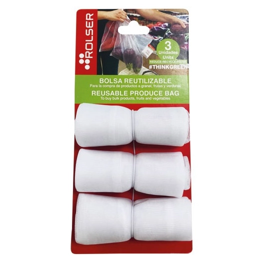 Lot de 3 sacs filet réutilisables - ROLSER