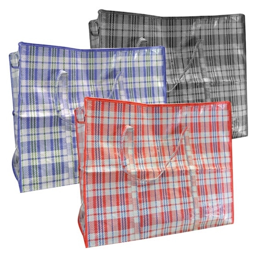 Sac de course carreaux zip coloris assortis - FRANDIS