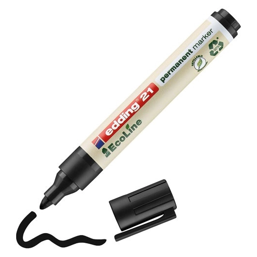 Marqueur 3mm permanent tous materiaux ecoline noir - EDDING