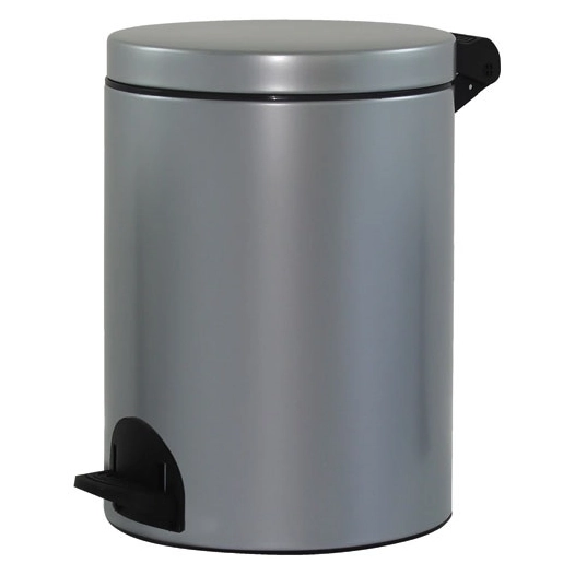 Poubelle à pédale 14 L Gris Métal - Élora - ROSSIGNOL