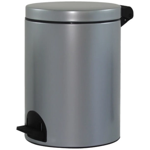 Poubelle à pédale 14 L Gris Métal - Élora - ROSSIGNOL