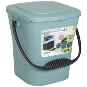 Seau compost 6l vert eucalyptus avec couvercle - EDA